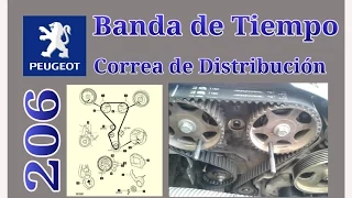 Como cambiar Banda de tiempo Peugeot 206