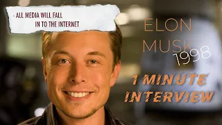 Elon Musk 1998 one minute interview | #elonmusk #interview #shorts