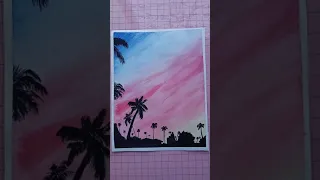 cotton candy sunset art shorts