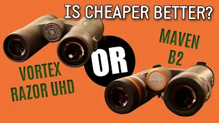 Binocular Comparison: Vortex Razor UHD 10x42 vs. Maven B2 11x45