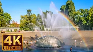 (2 Hours) 4K City Relax Video with Soothing Music - International Fountain in Seattle