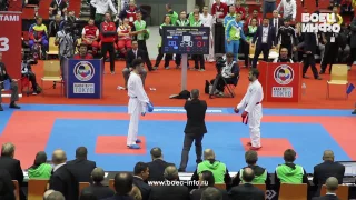 Rafael Aghayev vs. Asiabari Aliasghar. Semifinal. World Karate Championship 2016, Linz, Austria HD