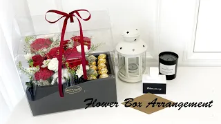 Hand Carry Flower Box Tutorial || Gift Box/Flower Box Arrangement || Flower Box Arrangement || 插花 花盒