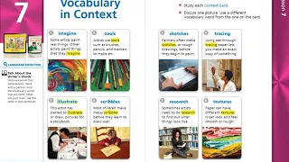 Journeys Lesson 7 Vocabulary in Context Cards for What Do Illustrators Do?