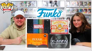 Unboxing 4 Funko Pop Collectors Boxes - Marvel Collector Corps , Amazon Exclusive Disney Pixar