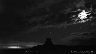 Starlink "Close Encounter" with Devils Tower, 2020-04-26