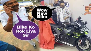 POLICE NE ROK LIYA 🥵 || ZX10R DELIVERY 🤩