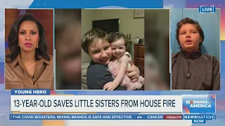 13-year-old saves little sisters from house fire