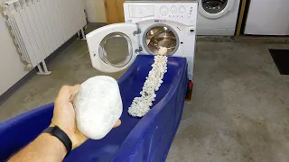 Experiment - White Stones  - in a  washing machine