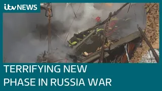 Russia's 'kamikaze' drone strike on Kyiv kills at least four and destroys buildings | ITV News