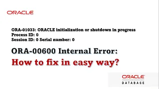 ora-00600: internal error code, arguments, ora-01033