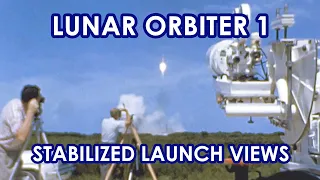 LUNAR ORBITER 1 Launch - Stabilized Distant Launch Views (1966/08/10) Atlas-Agena, Canaveral LC-13