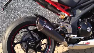 Triumph Speed Triple 1050 Carbon Conic Exhaust by SC-Project