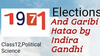 Garibi Hatao and the 1971 Elections(Background)