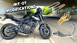 MY YAMAHA MT-07 MODIFICATIONS | MY MUST HAVE MODS!