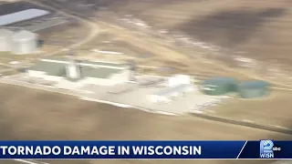 News Chopper 12 over tornado damage in Rock County