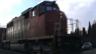 CN Train Spotting: Continuous Welded Rail | CN SD40-2W #5362 Leads CN 489 Westbound 1/9 3/30/12