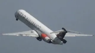 SAS MD-82 (Star Alliance) OY-KHE Landing and Take off at Billund Airport FULL HD 1080p