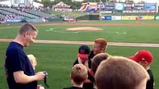 11 year old throws strike on the first pitch for Bday.