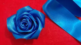 Como Fazer Rosa de Fita de Cetim Super Fácil/How to make a Ribbon Rose🌹