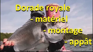 Dorade royale, matériel, montage et appât.