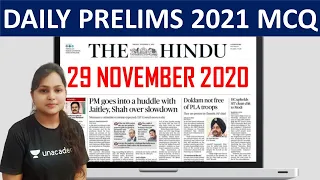 29 NOVEMBER 2020 | Daily Current Affairs MCQ | Hindu Analysis | UPSC EPFO SSC