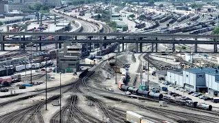 Coming and Going at the CSX Queensgate & Norfolk Southern Gest Street Yards (Sped-Up Version)