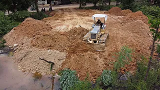 New Project! Wonderful show! land fill up Processing 2.5Ton Dump truck Mini Dozer push soil to clear