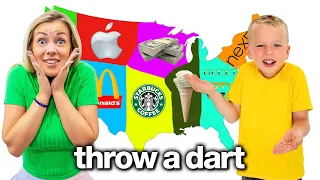 Throwing a DART at a Map and BUYING Whatever it Lands on | Gaby and Alex Family