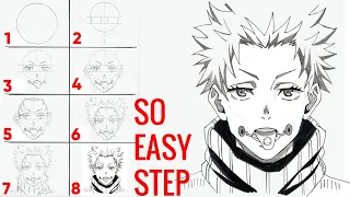 Anime Drawing | How to Draw Toge Inumaki Step by Step | Jujutsu Kaisen