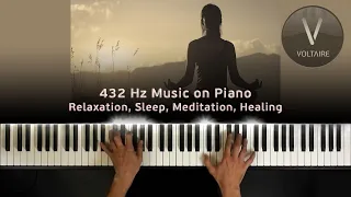 432 Hz Music on Piano, Relaxation, Sleep, Meditation, Healing (Einaudi, La Petite, 1 hour loop)