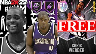 FREE GALAXY OPAL CHRIS WEBBER GAMEPLAY! HE ONLY TAKES TWO HOURS TO GRIND FOR IN NBA 2K22 MyTEAM!