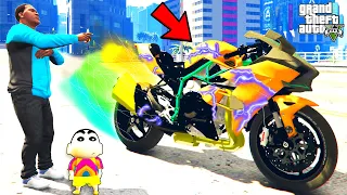 Franklin Stealing World FASTEST SUPER BIKE in GTA 5 | SHINCHAN and CHOP