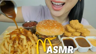 ASMR McDonald's Quarter Pounder Bacon Deluxe with McNuggets Fries & Gravy *No Talking Eating Sounds