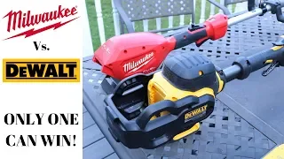 MILWAUKEE VS. DEWALT Milwaukee Quik-Lok String Trimmer Vs Dewalt 60v (FLEXVOLT) String Trimmer!