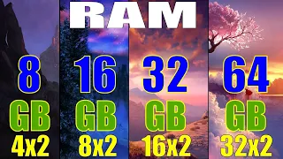 How Much RAM you need for Gaming?| 8GB vs 16GB vs 32GB vs 64GB | 1080P | 1440P | 2160P |