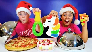 REAL FOOD VS GUMMY FOOD CHALLENGE!! Christmas Edition