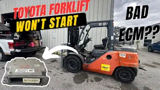 SERVICE CALL: Toyota Forklift bought at an Auction, Won't Start! BAD ECU??? Troubleshoot and Fix!