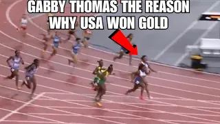 Gabby Thomas Epic Run Turned Things Around For Team USA In The 4x100 ‼️
