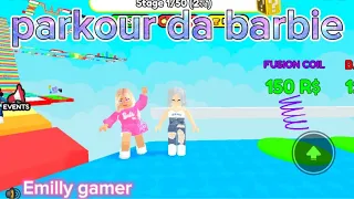 Jogando PARKOUR DA BARBIE - Roblox - Emilly Gamer