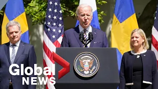 Biden backs NATO membership bid of Finland, Sweden during leaders’ visit to White House | FULL