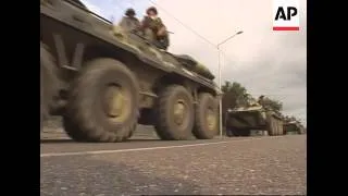 Russian troops entering the Abkhazia border