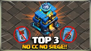 NO CC NO SIEGE! TOP 3 TH12 Attack Strategies | Th12 No Siege Attack! Best Th12 Attack Strategy coc