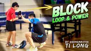 How to do Backhand Block against Forehand Loop spin and power