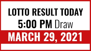 PCSO Lotto Result Today March 29, 2021 5PM Draw  (Swertres/3D EZ2/2D)