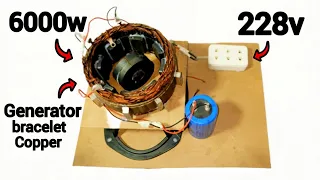 I Turn free energy with Generator bracelet copper coil 228V into 6000W.