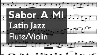 Sabor A Mi Flute or Violin Sheet Music Backing Track Play Along Partitura