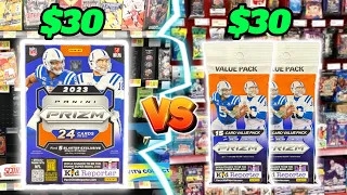 1 Blaster Box vs 2 Value Packs (2023 Prizm Football)