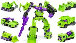 Transformers G1 Green Color Devastator Mini Oversized KO War God Vehicle 6in1 Combine Robot Car Toys