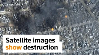 Before and after satellite images show destruction in Ukraine